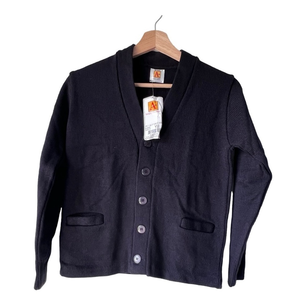 Heavyweight navy Sweater my youth front button pockets Cardigan sweater